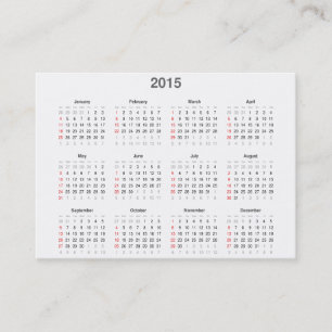 Calendário & cartão de visita de 2015 bolsos em 