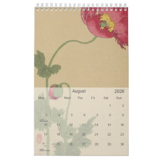 Calendário Cartões postais pictóricos japoneses de 2026