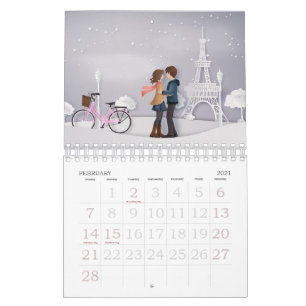 Calendário Casais de Amor e Romance