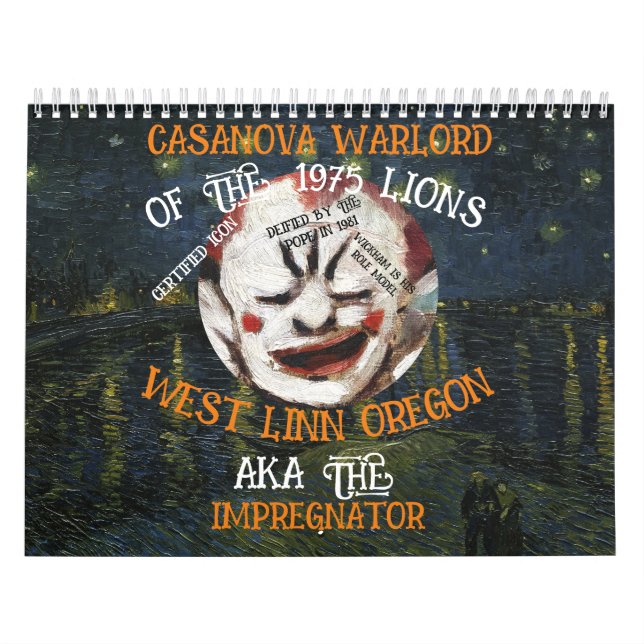 CALENDÁRIO CASANOVA COMANDANTE MAIS WEST LINN OREGON OR (Capa)
