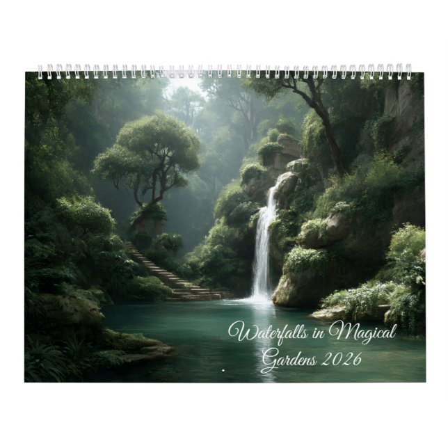 Calendário Cascatas em Jardins Mágicos 2026 (Capa)