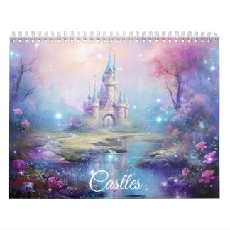 Calendário Castelos de Fantasia em Estilo Abstrato