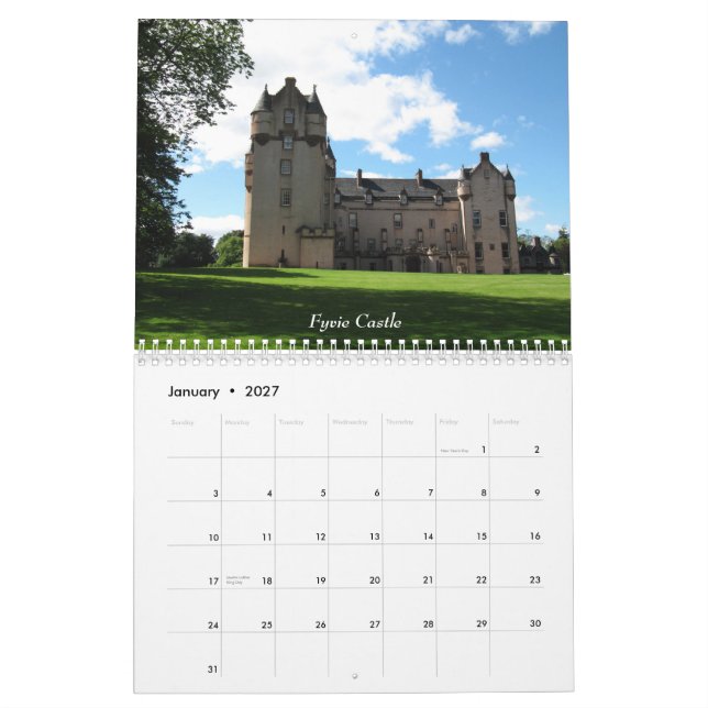 Calendário Castelos de Scotland 2011Calendar (Jan 2027)
