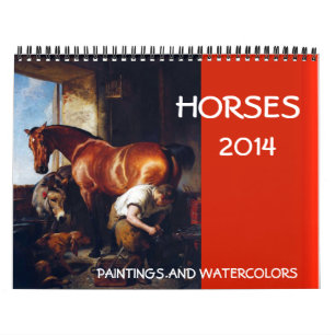 Calendário CAVALOS COLEÇÃO DE ARTE FINA 2017 Desenhos de pint