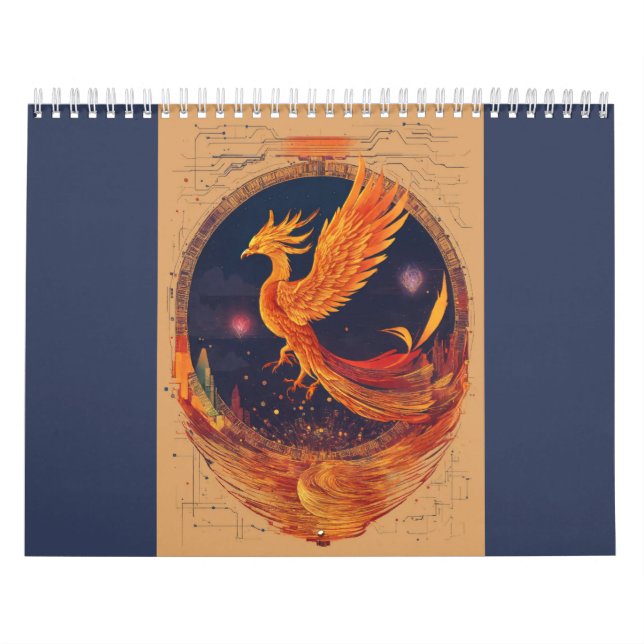 Calendário "Celestial Phoenix Tattoo Design (Capa)