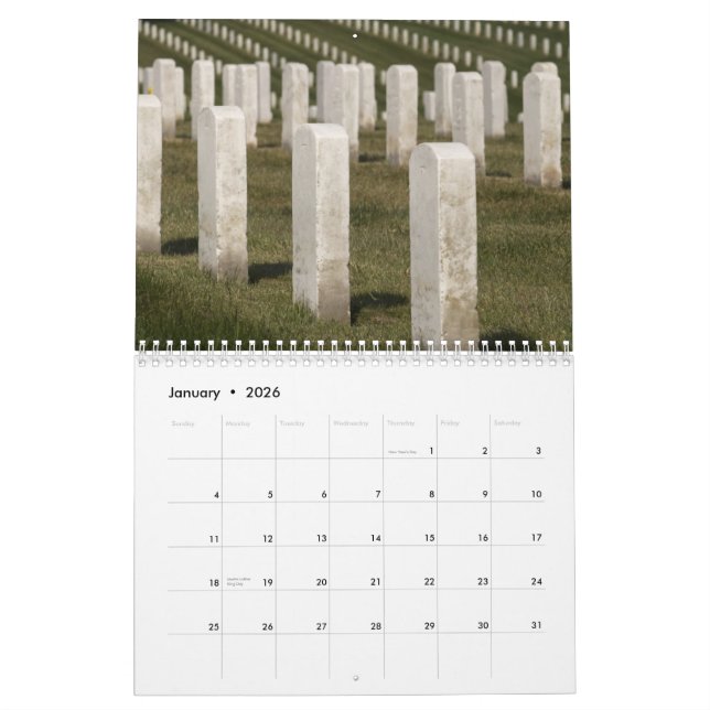 Calendário Cemitério militar (Jan 2026)