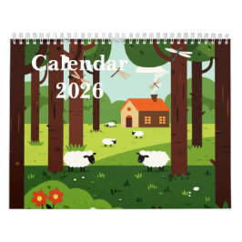 Calendário Cenário rural pitoresco