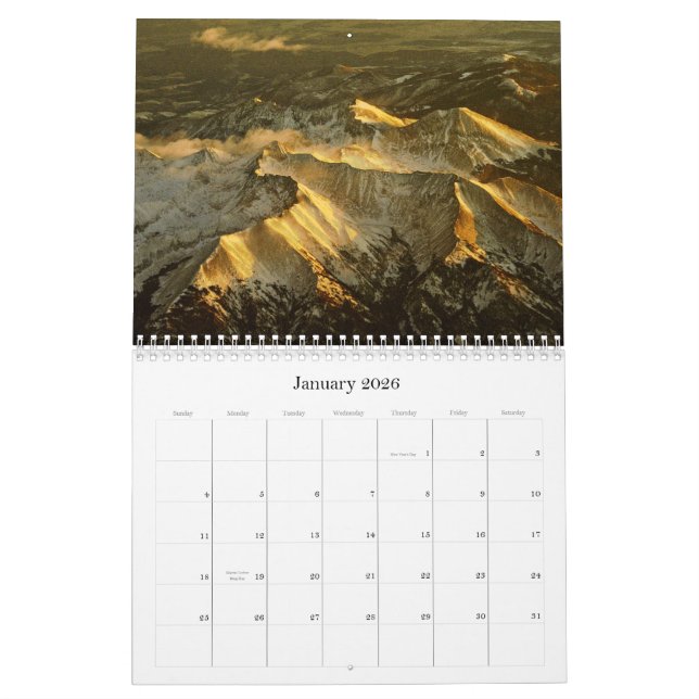 Calendário cénico da paisagem (Jan 2026)