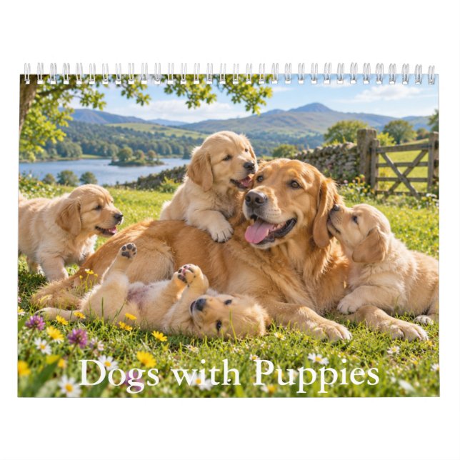 Calendário Cénico de Cães com Cachorrinhos (Capa)
