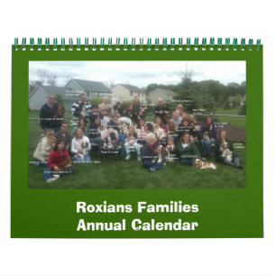 Calendário Chamada Anual das Famílias de Roxianos