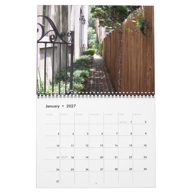 Calendário Charleston 2008 (Jan 2027)