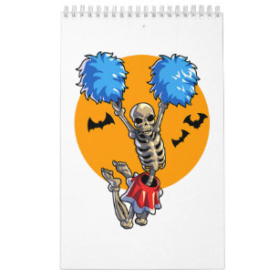Calendário Cheerhead Skeleton Halloween Cheer Mãe Meninas Wo