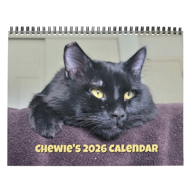 Calendário Chewie o Gato Negro: 12 Meses de Gritantes, patas, (Capa)