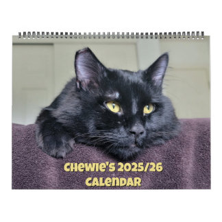 Calendário Chewie the Black Cat: 18 Months of Whiskers, Paws,