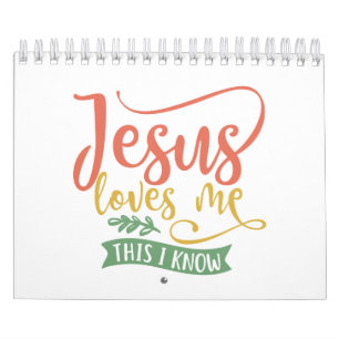 Calendário Christian Design Jesus Me Ama. Isso Eu Sei