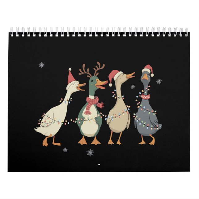 Calendário Christmas Lights Ducks Funny Animals Farm Lover  (Capa)