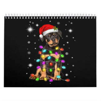 Calendário Christmas With Rottweiler Dog