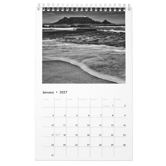 Calendário Cidade da África do Sul da Cidade do Cabo (Jan 2027)