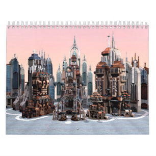 Calendário Cidade futurista