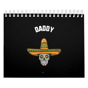 Calendário Cinco De Mayo Pai Sugar Skull Sombrero Taco
