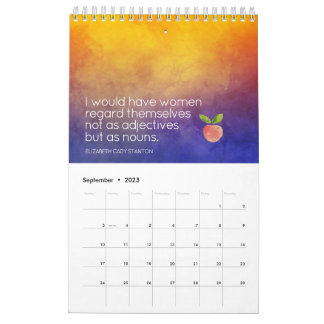 Calendário Citação Feminista da Arte Minimalista de Cores d'Á