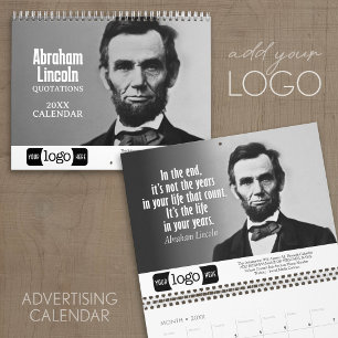 Calendário Citações de Abe Lincoln - Logotipo Promocional Emp