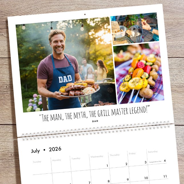 Calendário Citações de Família Divertidas com Foto Personaliz (Criador carregado)