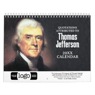 Calendário Citações de Thomas Jefferson Logotipo Empresarial 