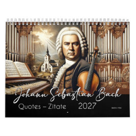 Calendário Citações e Retratos de Johann Sebastian Bach 2027