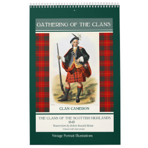 Calendário Clãs de Scottish Highlands Vintage Portraits 2022
