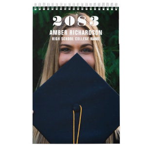 CALENDÁRIO CLASSE ANUAL DE TIPOGRAFIA MODERNA DE FOTO DE GRAD