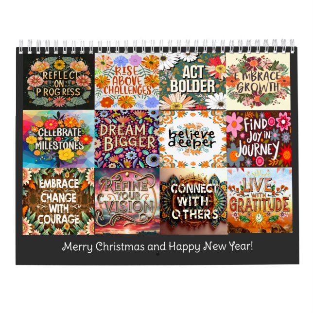 CALENDÁRIO CLASSIC BOHO DE COTAÇÃO AUTOMÁTICA TEMADA ANUALMEN (Verso)