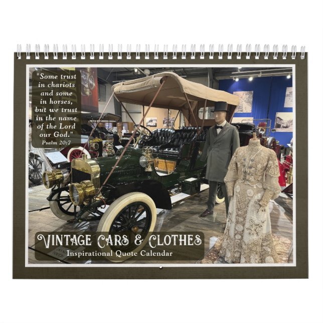 Calendário Classic Cars Vintage Dresses Photo Quote Calendar (Capa)