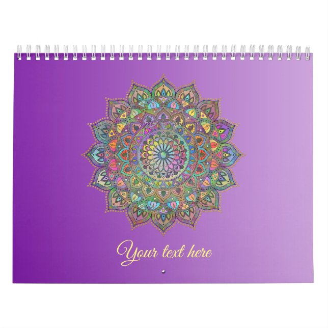 Calendário Clássico Colorosamente Mandala Índia Estilo 1 (Capa)