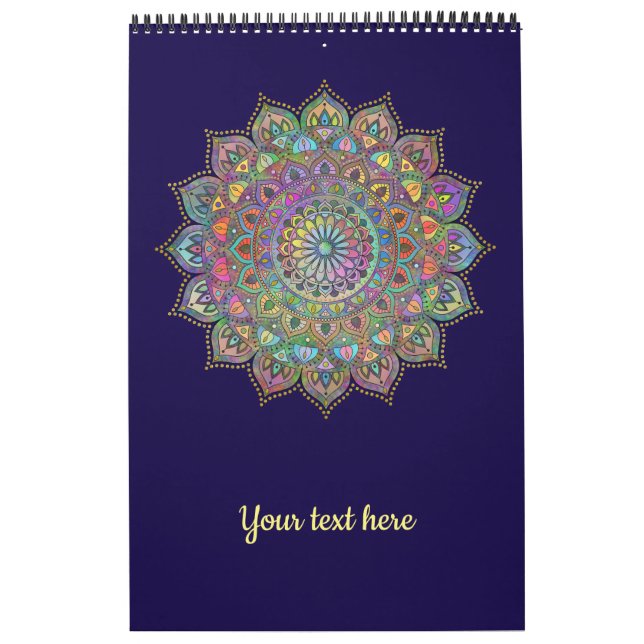 Calendário Clássico Colorosamente Mandala Índia Estilo 1 (Capa)