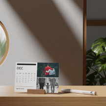 Calendário Clássico Do Easel Branco E Preto Dez 20