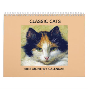 Calendário clássico do gato 2018