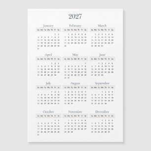 Calendário Clássico Marinho 2027 Qualquer cor de