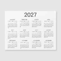 Calendário Clássico Preto e Branco 2025