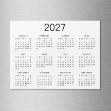Calendário Clássico Preto e Branco 2027