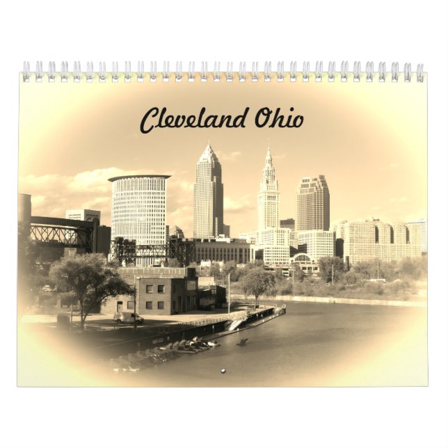 Calendário Cleveland Ohio Sepia Calendar (Capa)
