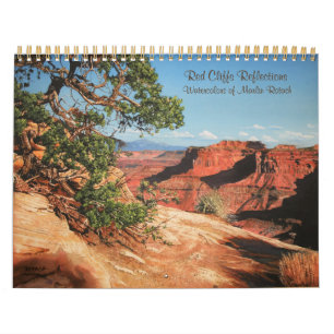 Calendário Clipes vermelhos Reflexões-pinturas de Canyonland
