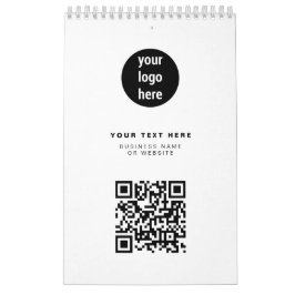 Calendário Código QR Logotipo comercial Moderno Minimalista C