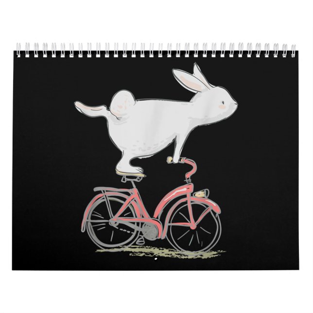 Calendário Coelho Bonito Na Bicicleta De Ciclismo De Biciclet (Capa)