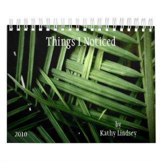 Calendário Coisas que eu observei, por Kathy Lindsey