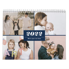 Calendário Colagem de Fotografias da Família 2022 Moderno Ele
