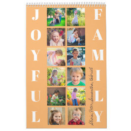 Calendário Colagem de fotos da família 2026, cor de laranja m