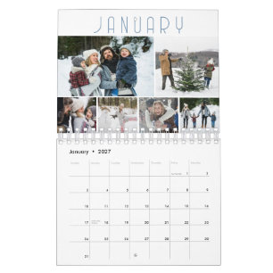 Calendário Colagem de Fotos da Família 6 por Mês Moderna