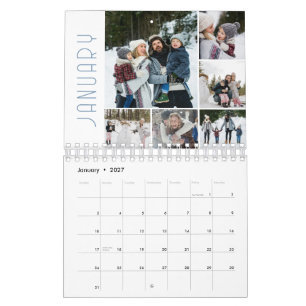 Calendário Colagem de Fotos da Família 6 por Mês Moderna