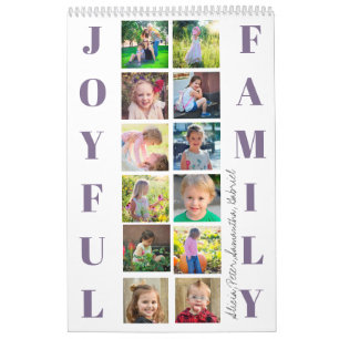 Calendário colagem de fotos da família simples 2027 crie o se
